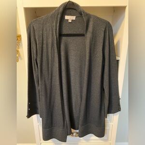 Elegant Charcoal Open Front Cardigan